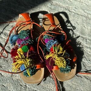Zara gladiator multicolored sandals